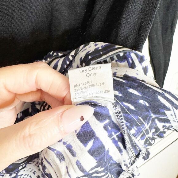 Parker Liff Black Abstract Shirt Tail Sweater Combo Silk Sweater Women’s Size XS - Picture 8 of 10